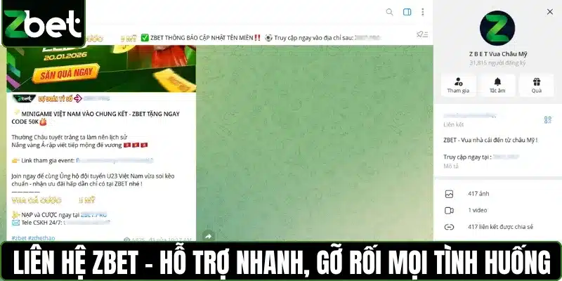 Liên hệ ZBET - Giải pháp hỗ trợ nhanh, gỡ rối mọi tình huống