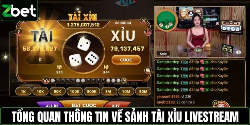 Tổng quan thông tin về sảnh tài xỉu livestream