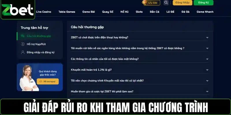 Giải đáp khi tham gia chính sách hoàn trả ZBET