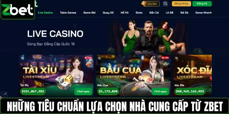 Những tiêu chuẩn chọn các nhà cung cấp của ZBET
